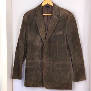 CLAIBOURNE Men's 40R Brown Suede Blazer Suit Jacket